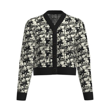 Merino Jacquard Wool Lady's Cardigan